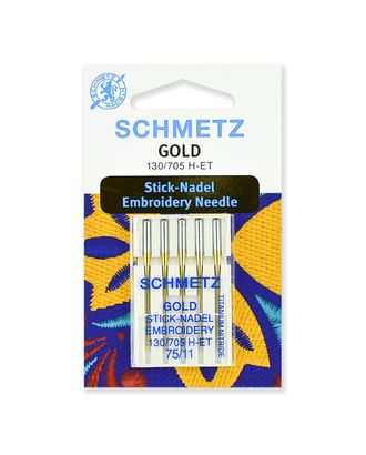 Иглы для вышивки Gold, титаниум №75, Schmetz арт. ИДВ-2-1-37096 Иглы для вышивки Gold, титаниум №75, Schmetz арт. ИДВ-2-1-37096