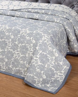 Покрывало жаккардовое танец цветов сине-серое 180*235 арт. АРТД-2866-2-АРТД0257746 Покрывало жаккардовое танец цветов сине-серое 180*235 арт. АРТД-2866-2-АРТД0257746