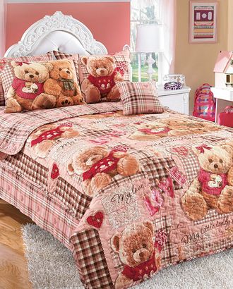 Плюш мишки 1 роз ПЕРКАЛЬ 110*140 покрывало стеганое арт. ТЕКСД-6351-1-ТЕКСД0006351 Плюш мишки 1 роз ПЕРКАЛЬ 110*140 покрывало стеганое арт. ТЕКСД-6351-1-ТЕКСД0006351