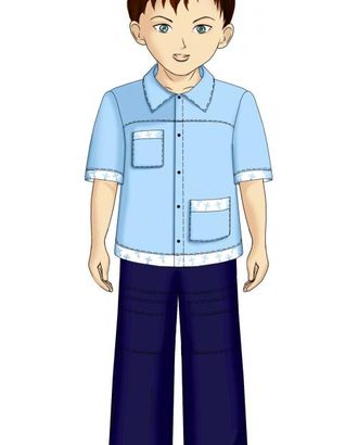 Рубашка с асимметричными карманами арт. ВКК-1756-1-ЛК0007103 Рубашка с асимметричными карманами арт. ВКК-1756-1-ЛК0007103